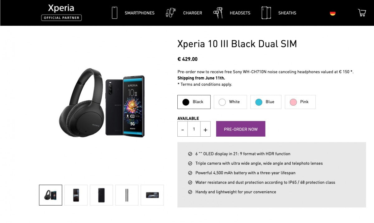 Sony Xperia 10 III na narudžbi u Njemačkoj, uključene su besplatne slušalice za poništavanje buke