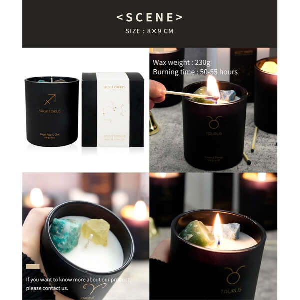 Astrological candle with natural stones - Lumira - AI WEB SHOP