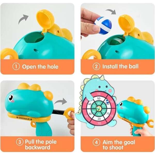 Fun dinosaur with balls and dart board - Dartodino - AI WEB SHOP