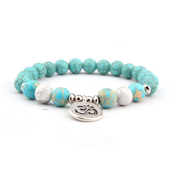 Turquoise bracelet with luminous beads - Fortuna - AI WEB SHOP