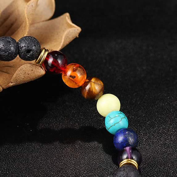 Lava stone chakra bracelet - ReiChi - AI WEB SHOP